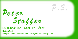 peter stoffer business card